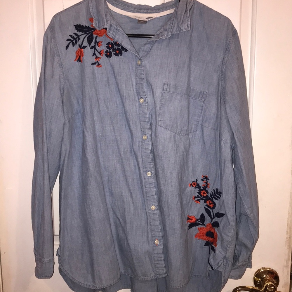 long sleeve jean button up